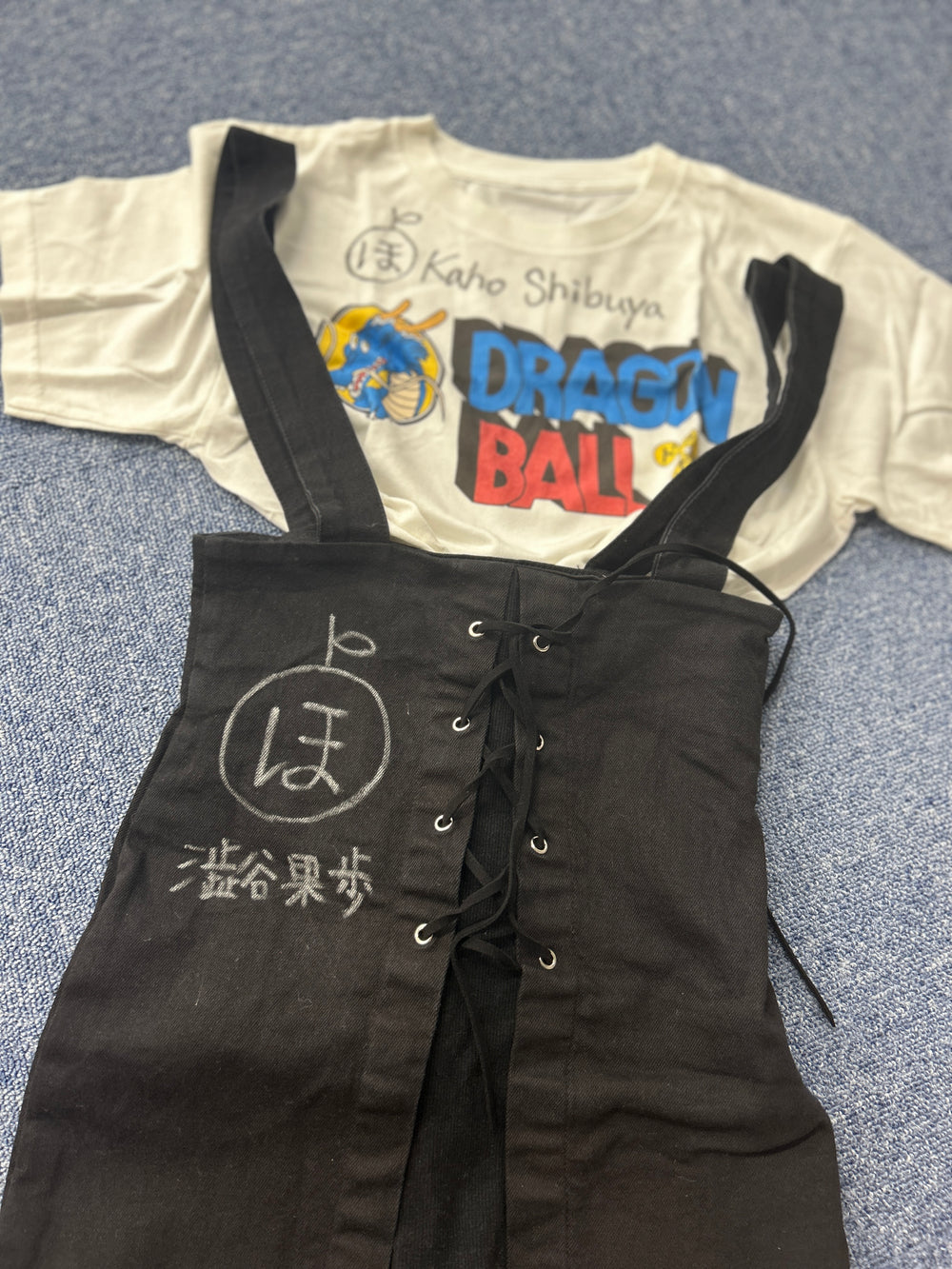 Kaho Shibuya Worn Dragon Ball Shirt and Suspenders (Signed)