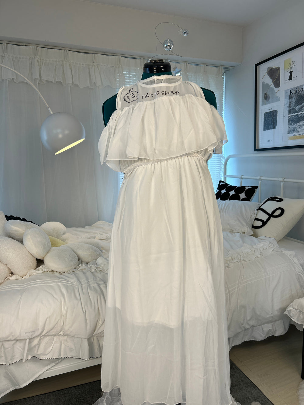 Kaho Shibuya Worn White Ruffle Dress (Signed)