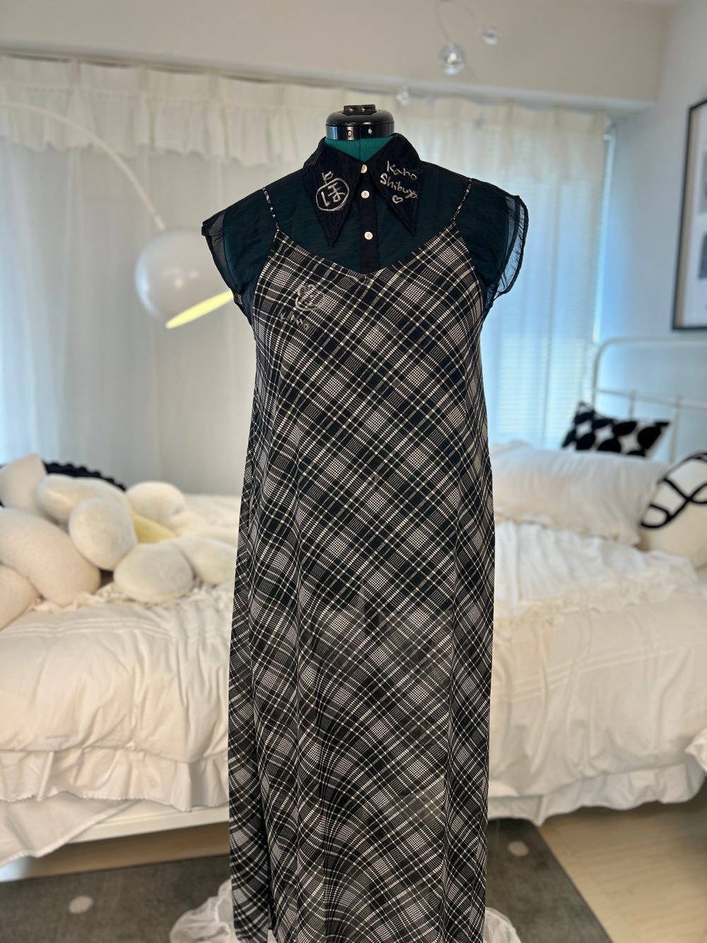 Kaho Shibuya Worn Checkered Black Dress (Signed)
