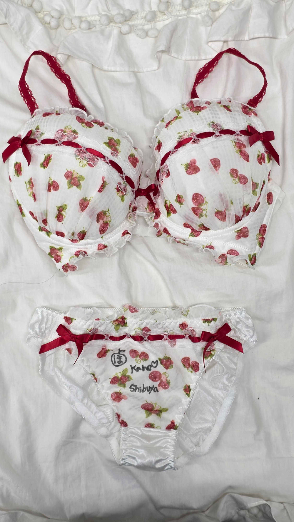 Kaho Shibuya Worn Strawberry Lingerie (Signed)