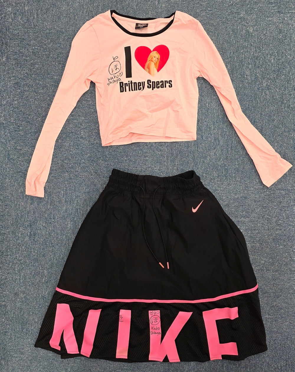Kaho Shibuya Worn I Love Britney Spears Shirt and Nike Skirt (Signed)