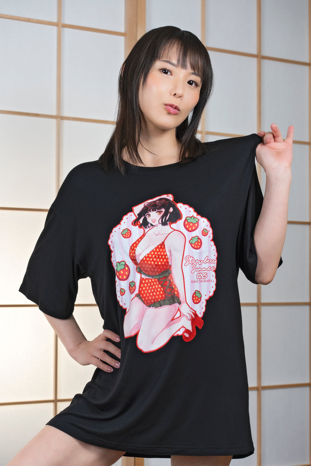 Kaho Shibuya x Mochipan Original T-Shirt - Strawberry Summer 2025