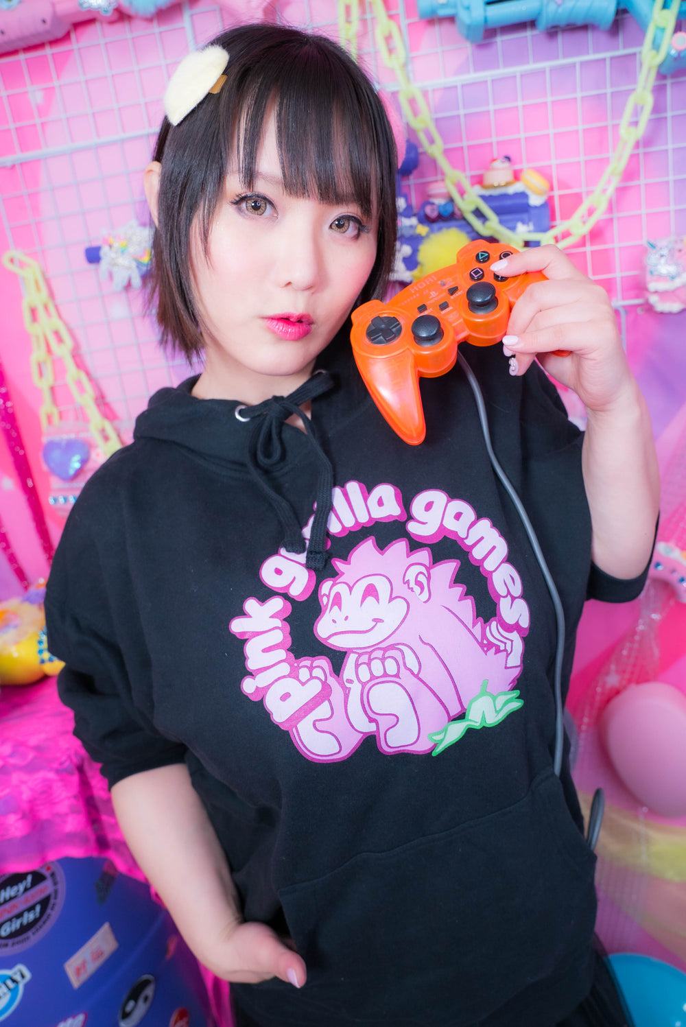 Kaho Shibuya Worn Pink Gorilla Games Hoodie (Signed)