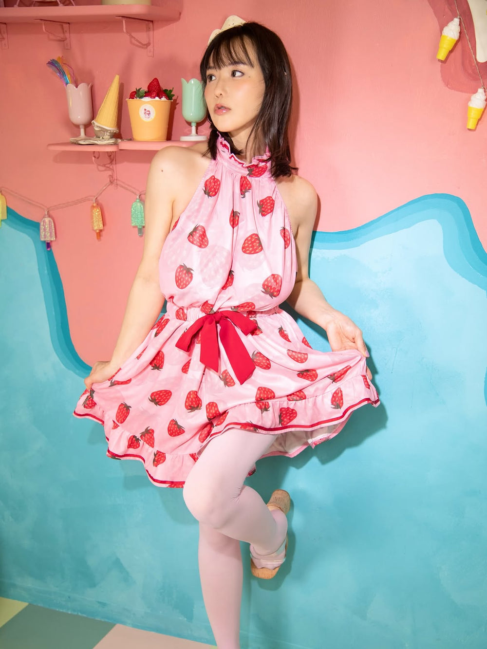 Kaho Shibuya Worn Strawberry Dress (Signed)