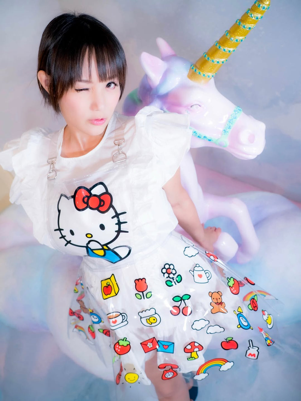 Kaho Shibuya Worn Clear Hello Kitty Dress & Apron (Signed) – Kaho ...