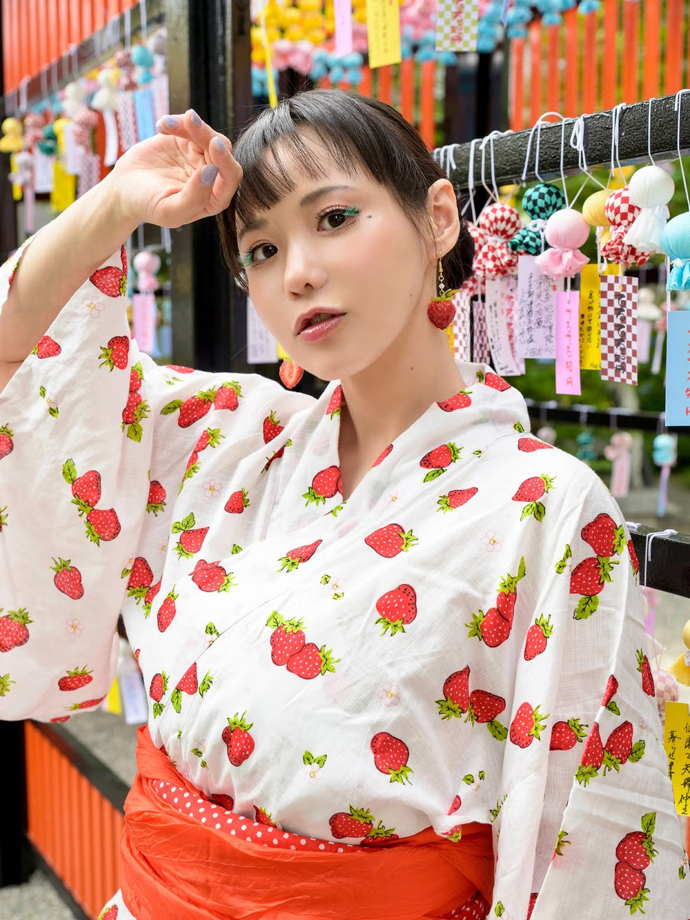Kaho Shibuya Worn Strawberry Yukata (Signed)